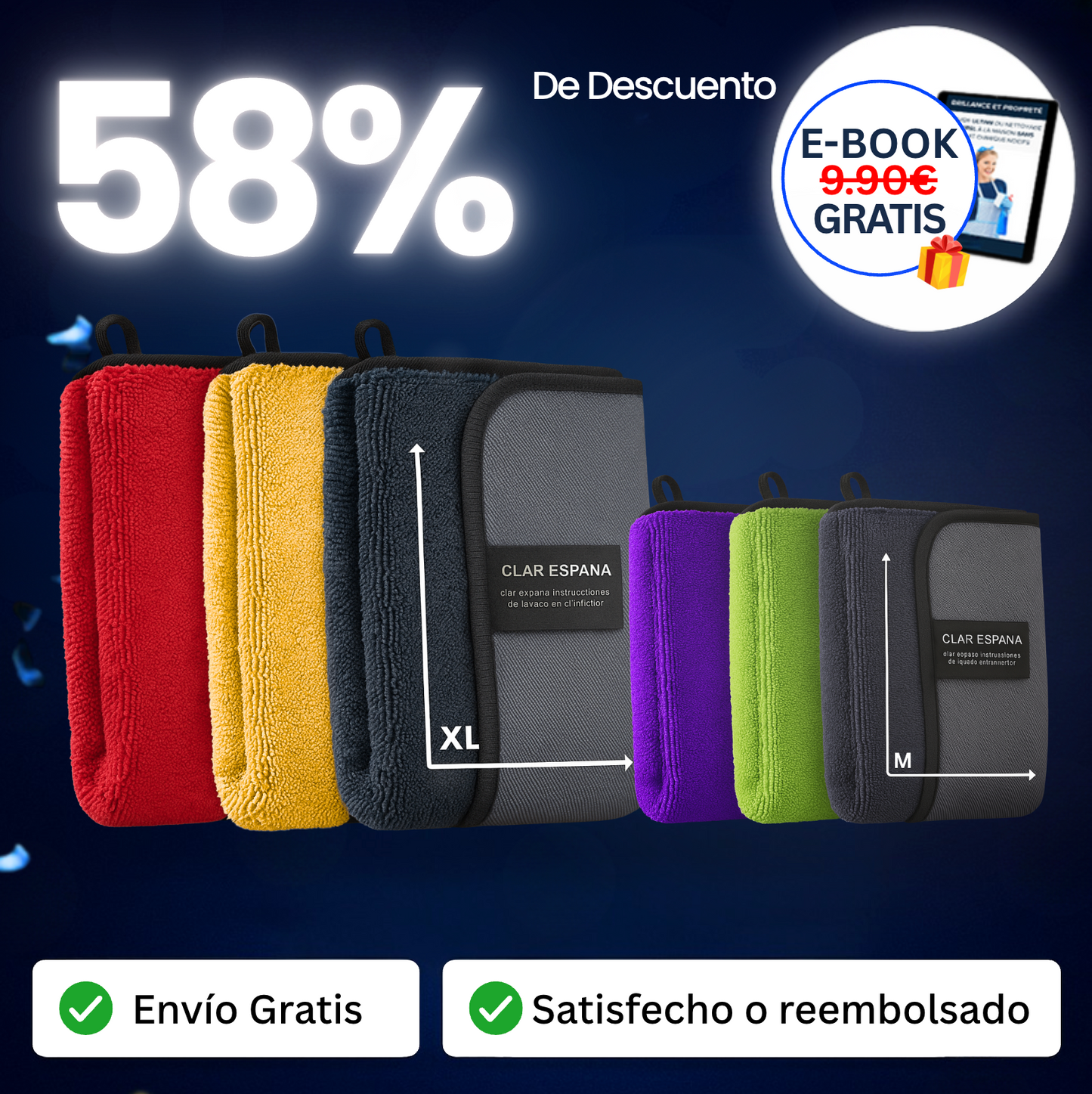 Set completo de paños de microfibra