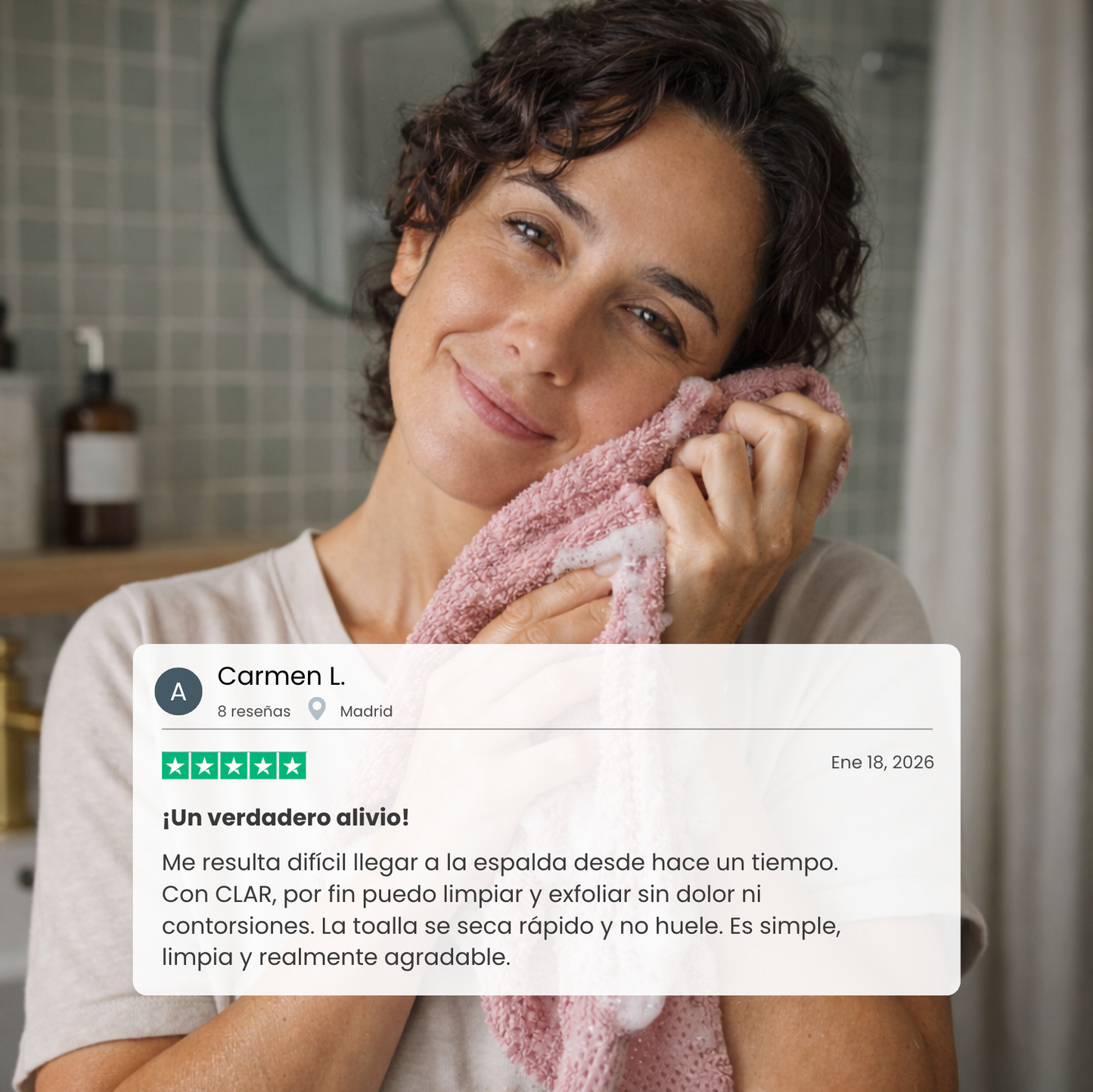 Toalla de ducha exfoliante CLAR
